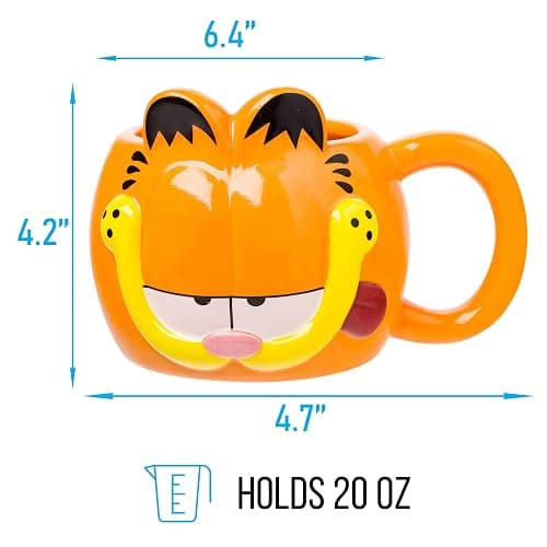 Silver Buffalo Garfield Ceramic 3D Sculpted Mug, 20 Ounces thumbnail 2