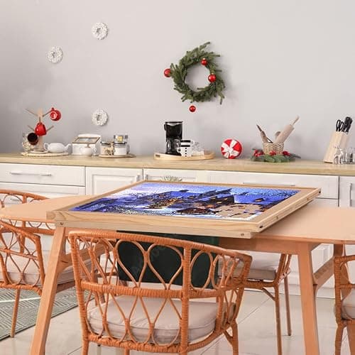 Yacona Puzzle Board 1500 Pieces,34.3”x 26” Jigsaw Puzzle Table with Folding Legs,4 Drawers and Cover,Portable Board Game Table for Adults and Teens with No Installation Required thumbnail 7