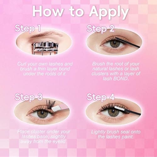 FADLASH Lash Extension DIY Kit Volume Fluffy Lash Clusters D Curl Cluster Lashes with Lash Bond and Seal Lash Tweezers for DIY Eyelash Extension at Home for Self Use（Kit 100D-0.07D-12-18MIX） thumbnail 6