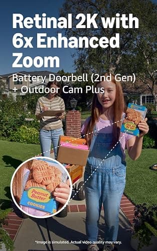 Ring Battery Doorbell (newest model), Matte Mocha with Outdoor Cam Plus, Black thumbnail 3