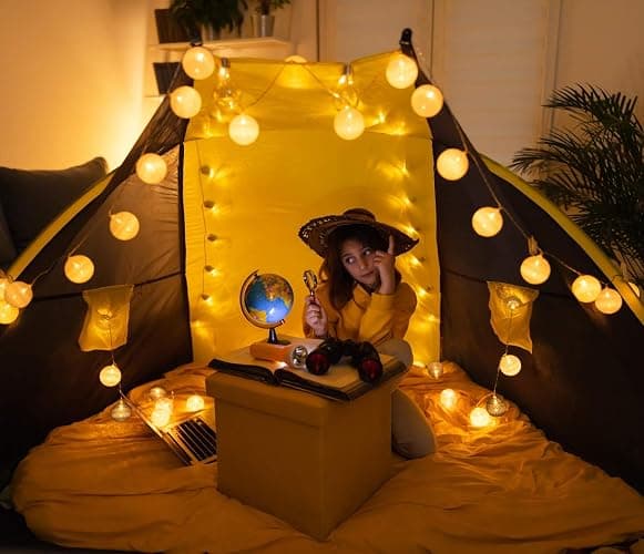 Cobus CozyHome Lantern String Lights Outdoor - 20 Lantern LEDs & 23 ft with 8 Modes | Warm White Outdoor Lampion String Lights Electric Lighting 23 ft thumbnail 6