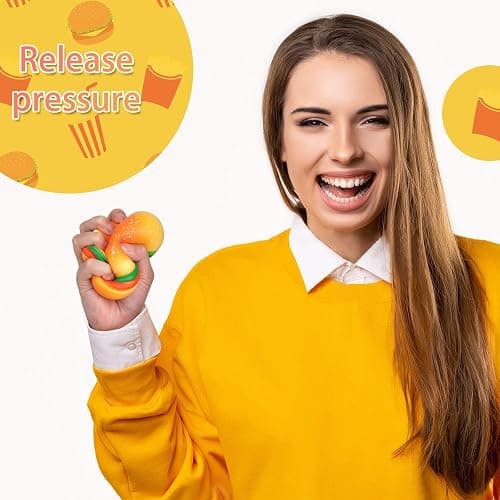 Anboor 4 Pack Food Squishy Toy Age 3+ for Kid and Adults, Simulation French Fries Hamburger Drink Fidget Toy Sensory Stress Relief Stress Ball Gifts & Joke For Colleagues thumbnail 5