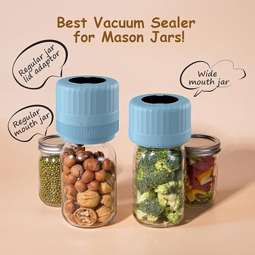 HTPOW Fully Automatic Mason Jar Vacuum Sealer Kit, Auto Stop Mason Jar Vacuum Sealer Kit, Jar Vacuum Sealer for Mason Jars, Jar Vacuum Sealer, A Must-Have for Canned Foods Pantry Canning Pickling thumbnail 3
