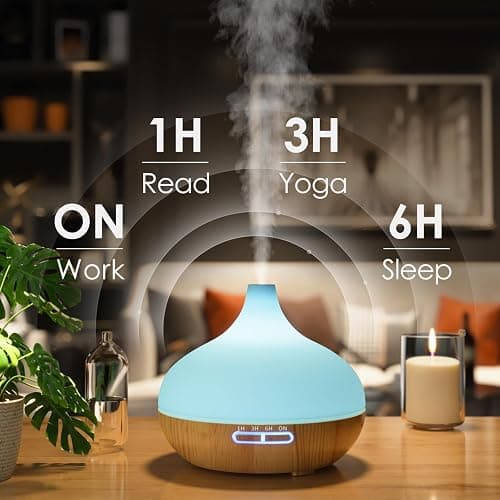 Aroma Diffuser Set for Essential Oils 500 ml Remote Control, 14 LED Colours & 4 Timer Settings - Ideal for Relaxation, Wellness & Aromatherapy thumbnail 7