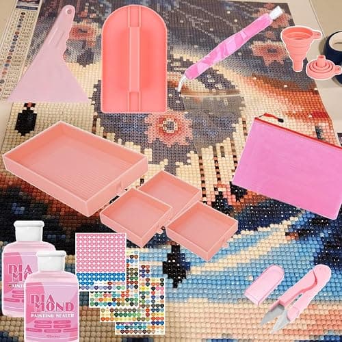 XEUZK All-Inclusive Diamond Art Accessories Kit with A3 DiamondPainting Light Pad Kit, Light Board for Painting Accessories, Bead Organizers & 5D Painting Tools Set for Full Drill & Partial Drill Art thumbnail 6