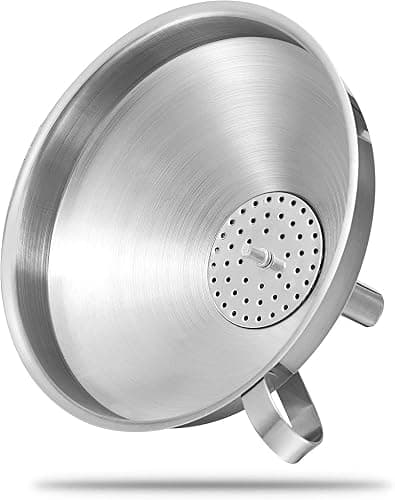 Lakatay 5.5-Inch 14CM Stainless Steel Kitchen Funnel with Strainer Filter for Transferring of Liquid Dry Ingredients and Metal Cooking Funnel thumbnail 7