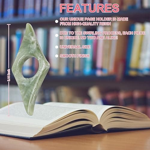 Thumb Page Holder for Reading 2Pack, Energy Pattern Thumb Bookmark, Book Opener Holder, Book Finger Page Holder, Book Accessories for Reading Lovers(Pink and Olive-Green） thumbnail 3