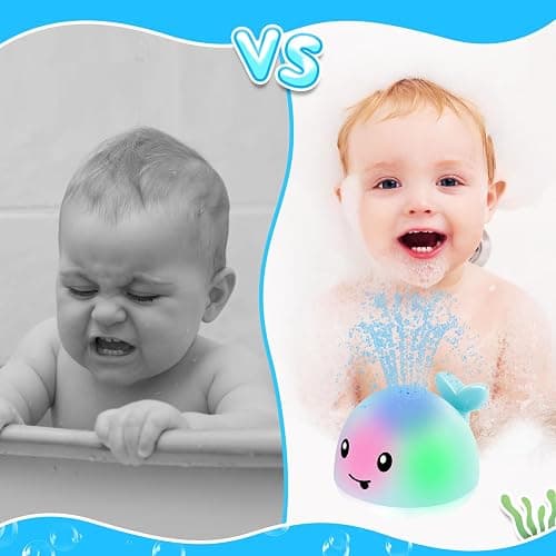 ANGGIKO Baby Boy Bath Toys, Christmas Stocking Stuffers 1 Year Old Boy Gift, Toddler Bath Toys for Kids Ages 1-3, Light Up Whale Bath Toy Sprinkler Infant Baby Toys 6-12-18 Months Bathtub Fountain Toy thumbnail 7