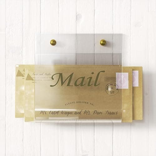 Cociat Acrylic Mail Holder for Wall Clear Hanging 6.6 X 2.2 Inch Mail Organizer Wall Mounted File Holder thumbnail 2
