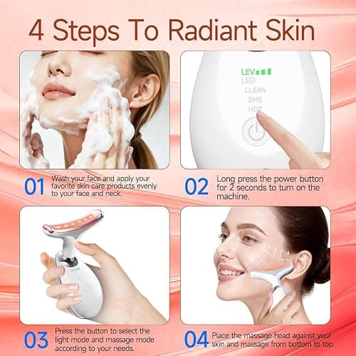 Face Massager, Face Sculpting Tool 7-in-1 with Heat & LED, Led Face Sculptor with 45±5°C & 3 Modes, Face Lifting Device for Neck Jawline, Facial Massager for Skin Tightening Anti-Wrinkle thumbnail 5