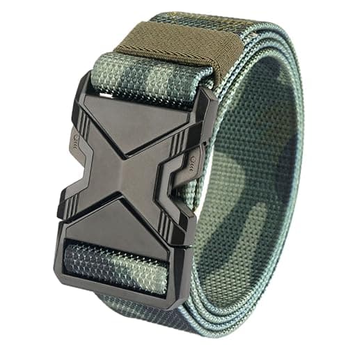 Cicilin Mens Quick Release Tactical Belt Military Work Nylon Web Work Adjustable Belt - Image 1
