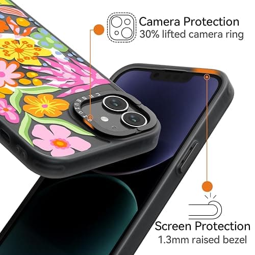 casevivid Magnetic for iPhone 11 Magsafe Case Cute Aesthetic - Durable Fashion Funny Phone Case - Girly Passion Flower Pattern Print Cover Design for Woman Girl 6.1 inches Black thumbnail 3