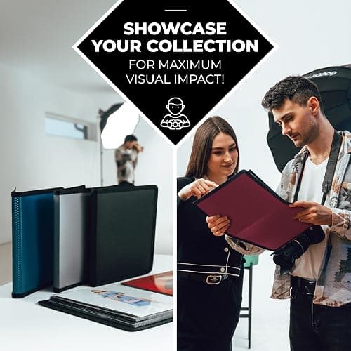 Dunwell Art Portfolio 8.5x11 Folder (Black), Mounting Paper, Portfolio Binder for Artwork, 8.5 x 11 Art Folder, 24 Pockets Display 48 Pages, Acid-Free Poly Presentation Book thumbnail 4