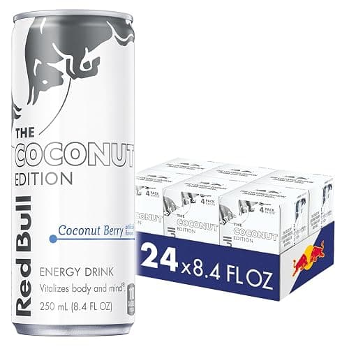 Red Bull Coconut Edition Energy Drink, Coconut Berry, with 80mg Caffeine plus Taurine & B Vitamins, 8.4 Fl Oz, 6 Packs of 4 Cans (Pack of 24) - Image 1