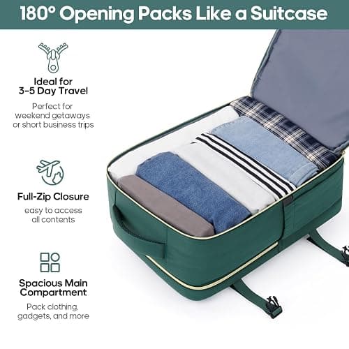 Luggage Sets 3 Piece, Carry On Luggage 20In With Spinner Wheels,PC Hardside Suitcase Set with TSA Lock,Durable Carry On Suitcase With Travel Backpack for Men (Dark Green, 3 piece set (BP/20inch)) thumbnail 7
