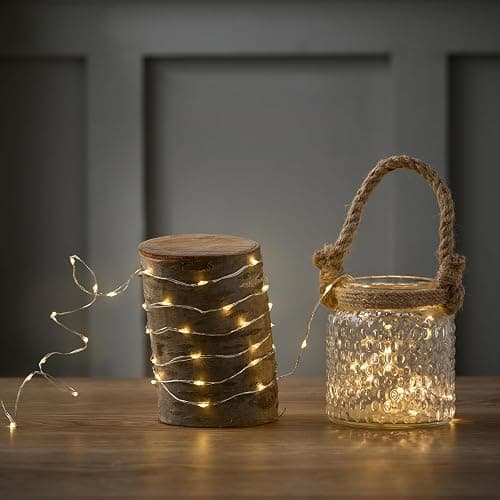 Lights4fun Indoor Fairy Lights Battery Operated String Lights 1m 20 LED Warm White Micro Silver Wire Twinkle Lights for Indoor Bedroom Wedding Party Decorations thumbnail 3