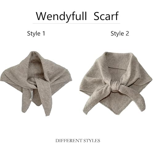 Wendyfull Triangle Scarf for Women Knitted Wool Headscarf Cashmere Feel Y2K Downtown Girl Aesthetic Streetwear Accessories thumbnail 5