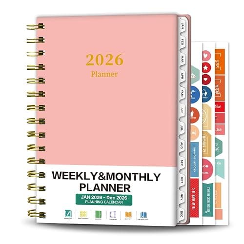 Ymumuda Academic Planner 2026, Daily Weekly and Monthly Calendar Planner (Jan. 2026-Dec. 2026),8.4"×6.3", Hardcover Notebook Teacher Supplies, Premium Thick Paper, Planners for School Work Office - Image 1