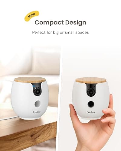 Furbo Mini 360° [New] 2K QHD Pet Camera: Dog & Cat Rotating Treat Dispenser w/Phone App, Smart Indoor Cam with 2-Way Speaker & Night Vision. No Subscription Needed. Standard See, Talk, & Toss Features thumbnail 8