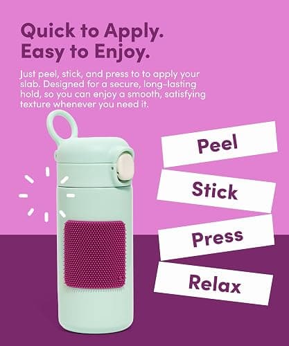 Speks Slabs Silicone Sensory Stickers | Calming Strips & Fidget Stickers for Desk | Anxiety & Focus Tool for Teens and Adults | Purple 3-Pack thumbnail 4