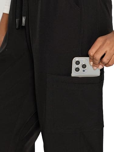 floralhue Scrubs for Women, V-Neck Scrubs Top & Cargo Pants with 12 Pockets, Yoga Waistband, 4 Way Stretch thumbnail 5