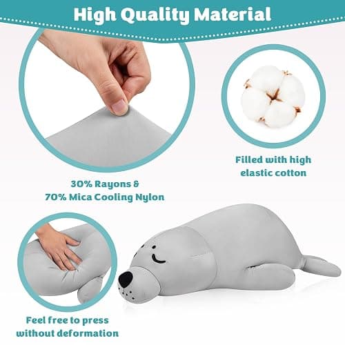 My OLi 24'' Seal Cooling Stuffed Animal Huggy Animal Cooling Pillow | Coolable Stuffed Seal Pillow Soft Toy Plush Hugging Pillow Plush Toys Gift for Kids Adults Friend Family thumbnail 4