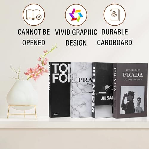 PROBENEX Marble Large | 4 PCS Decorative Books for Home Decor | Coffee Table Book Decor | Faux Books for Decoration | Aesthetic Shelf & Bookshelf Decor for Living Room, Bedroom, or Office - Marble_large - Large thumbnail 8