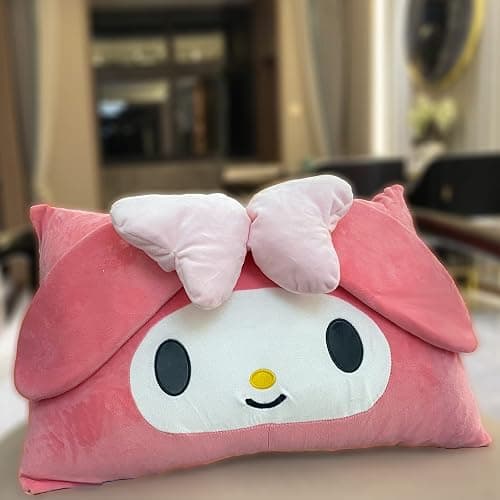 Kawaii Pillowcase,Cotton Pillowcases,Cute Pillow,Pink Bow Pillow Girl Plush Pillow Slips,for Dormitory Decorative Bedroom Livingroom thumbnail 5