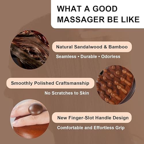 Olaemuo Wooden Scalp Massager for Hair Growth｜Full Body Massage Tool | Curved Design | Natrual Scalp Brush｜Gua Sha｜Head Massager with Travel Pouch thumbnail 3