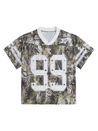 SOLY HUX Mens Jersey Y2k Baggy Shirts Graphic Tees Oversized V Neck Tshirts Summer Tops - Image 1