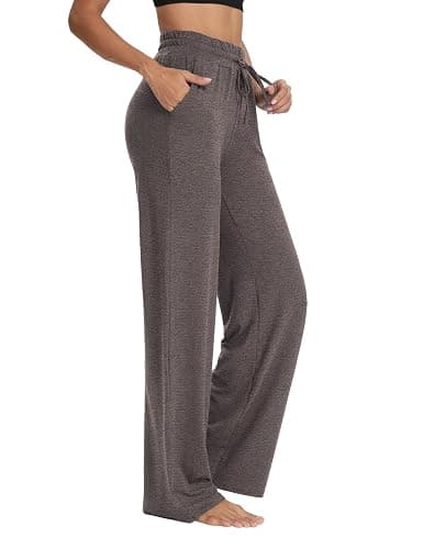 Sarin Mathews Womens Yoga Sweatpants Wide Leg High Waisted Lounge Pajamas Pants Comfy Workout Loose Pants with Pockets - Image 1