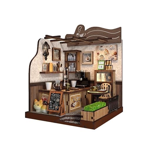 obzergem DIY Book Nook Kit -Country Cafe MINI House, Book Nook Kit for Adults, Wooden Puzzle, DIY Bookshelf Decorative Gifts, Christmas Birthday Gifts - Image 1