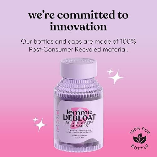 Lemme Debloat Digestive & Gut Health Gummies, 30-Day Supply | 2 Clinically Studied Probiotics & Prebiotic, Vegetarian, Gluten Free, Non GMO, BlackBerry Flavor thumbnail 8