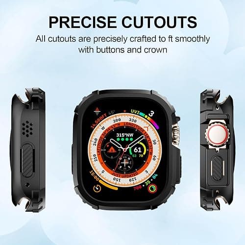 BOTOMALL [2 Pack] Flexible Bumper Case Compatible with Apple Watch Ultra 3 (2025)/Ultra 2/1 49mm Cover, Rugged Military Grade TPU Protector for iWatch Men Womens thumbnail 4