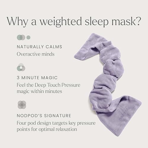 nodpod Patented Gentle Pressure Sleep Mask, Weighted Eye Mask | Patented Light Blocking Design for Sleeping, Travel & Relaxation, Bead Filled, Machine Washable, BPA-Free, Wisteria thumbnail 3