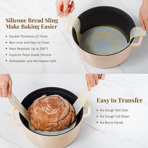 BAVIFY Sourdough Starter Kit, 9" Round & 10" Oval Banneton Bread Proofing Baskets Set, Sourdough Bread Baking Supplies Making Tools with Dough Scraper, Whisk, Bread Lame, Silicone Sling, Recipe thumbnail 3