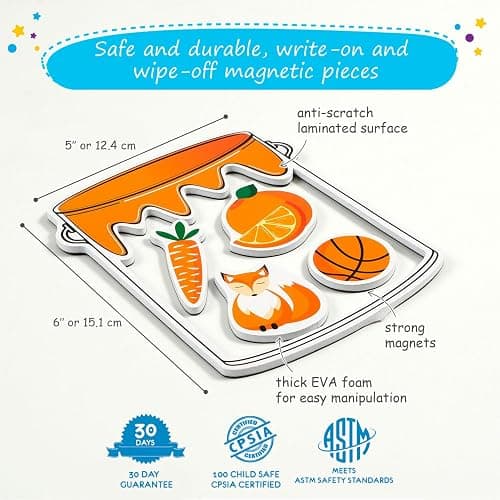 Simply magic 11 Jars Magnetic Color Sorting Set - Color Sorting Toys for Toddlers, Magnetic Shapes, Learning Colors Recognition Magnets, Colors Matching Games for Toddlers, Preschool Circle Time thumbnail 3