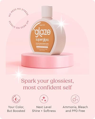 Glaze Supergloss Color Conditioning Gloss With Dispensing Pump – Hydrating Semi-Permanent Color Hair Gloss & Shine Boost – Vegan, Cruelty-Free – 6.4 fl oz - Copper Crush - Bright Copper thumbnail 3