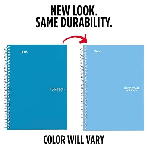 Five Star Spiral Notebook, 2 Subject, College Ruled Paper, 6" x 9.5", 80 Sheets, Blue (840029CG1) thumbnail 3