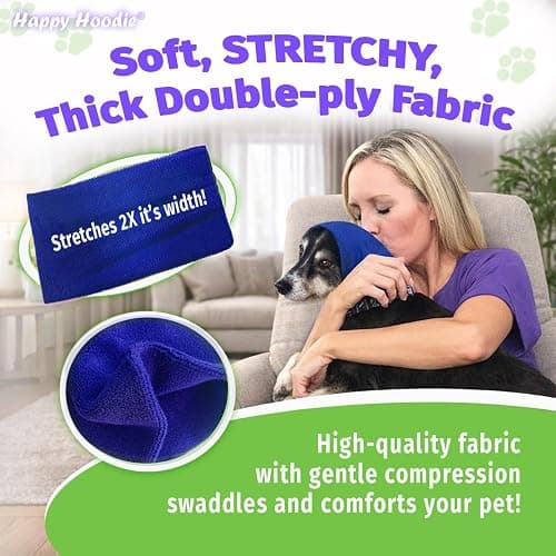 Happy Hoodie The Original Dog & Cat Calming Band for Noise & Anxiety Relief | 2008 US brand. Compression fabric, soft & stretchy, reduces noise & eases stress during storms, fireworks, grooming and more! thumbnail 7