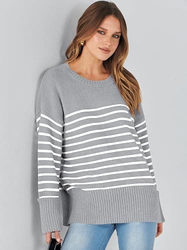 ANRABESS Women's Oversized Sweaters 2025 Long Sleeve Fuzzy Knit Casual Chunky Pullover Sweater Fall Outfits Clothes thumbnail 9