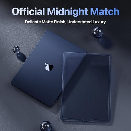 Soonjet CrackGuard for MacBook Air 15 inch Case | M5 M4 M3 M2 2026 2025-2023 | Anti-Crack Upgrade |100% Match Official Color | Hard Shell Laptop Cover | A3448 A3241 A3114 A2941 | Midnight Clear thumbnail 5