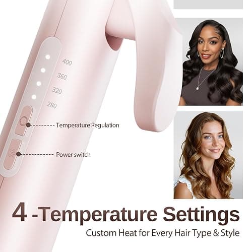 1.5 Inch Extra Large Curling Wand for Long Hair - Ceramic Tourmaline Barrel with 40000000 Negative Ions, Defined Curls and Easy to Use with Temperature Control for All Hair Types thumbnail 5