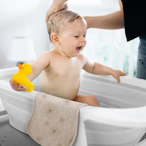 lulumoon Muslin Burp Cloths Babies: 100% Soft Cotton Large Burping Cloths - Neutral Baby Burp Rags for Boys and Girls - Absorbent Burp Cloth for Spit-Ups 4 Pack thumbnail 4