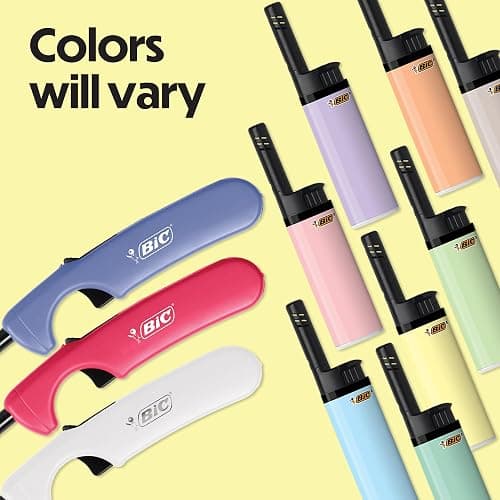 BIC Lighter Combination 2 Multi-Purpose Lighters with Long Metal Wand, Classic Collection, and 4 EZ Reach Pastel Candle Lighters, The Ultimate Lighter with Wand, Assorted Colors thumbnail 2