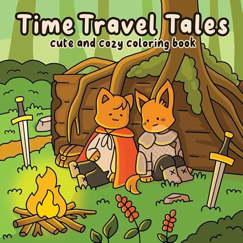 Time Travel Tales: Cute and Cozy Coloring Book - Image 1
