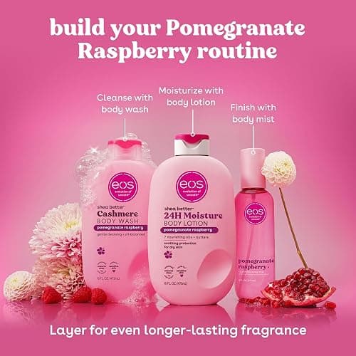 eos Essentials Bundle - Body Wash, Body Mist, Body Lotion - Pomegranate Raspberry thumbnail 6