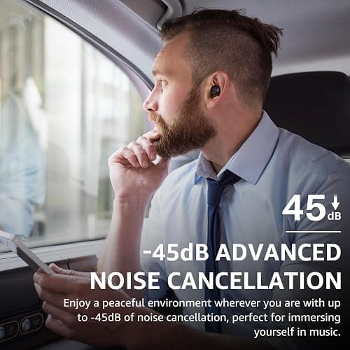 TOZO NC9 Hybrid Active Noise Cancelling Wireless Earbuds, 6 Mics ENC Clear Call, IPX8 Waterproof, in Ear Bluetooth 5.3 Headphones Stereo Bass Ear Buds 59H Playtime with LED Display 32 EQs via APP thumbnail 2