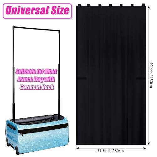 Privacy Curtain for Dance Bag with Rack, Portable Dance Changing Room Competition Dance Bag Curtain, Dancer Backstage Privacy Changing Screen for Dance Suitcase Rolling Dance Garment Bag Accessories thumbnail 2