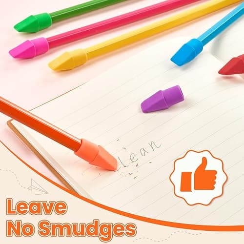 Sooez 120 Pack Pencil Top Erasers, Cap Pencil Eraser Toppers, Studying Supplies for Teachers Classroom Must Haves Pencil Erasers, 7 Colors thumbnail 5